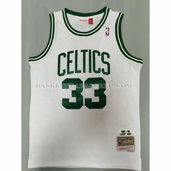 Maillot Boston Celtics Larry Bird NO 33 Mitchell & Ness 1985-86 Blanc
